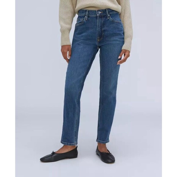 Everlane Jeans The Curvy 90s Cheeky Straight Denim 29 Blue High Rise Mom Retro - Picture 1 of 14